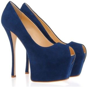 Giuseppe Zanotti Suede blue heels  size 7